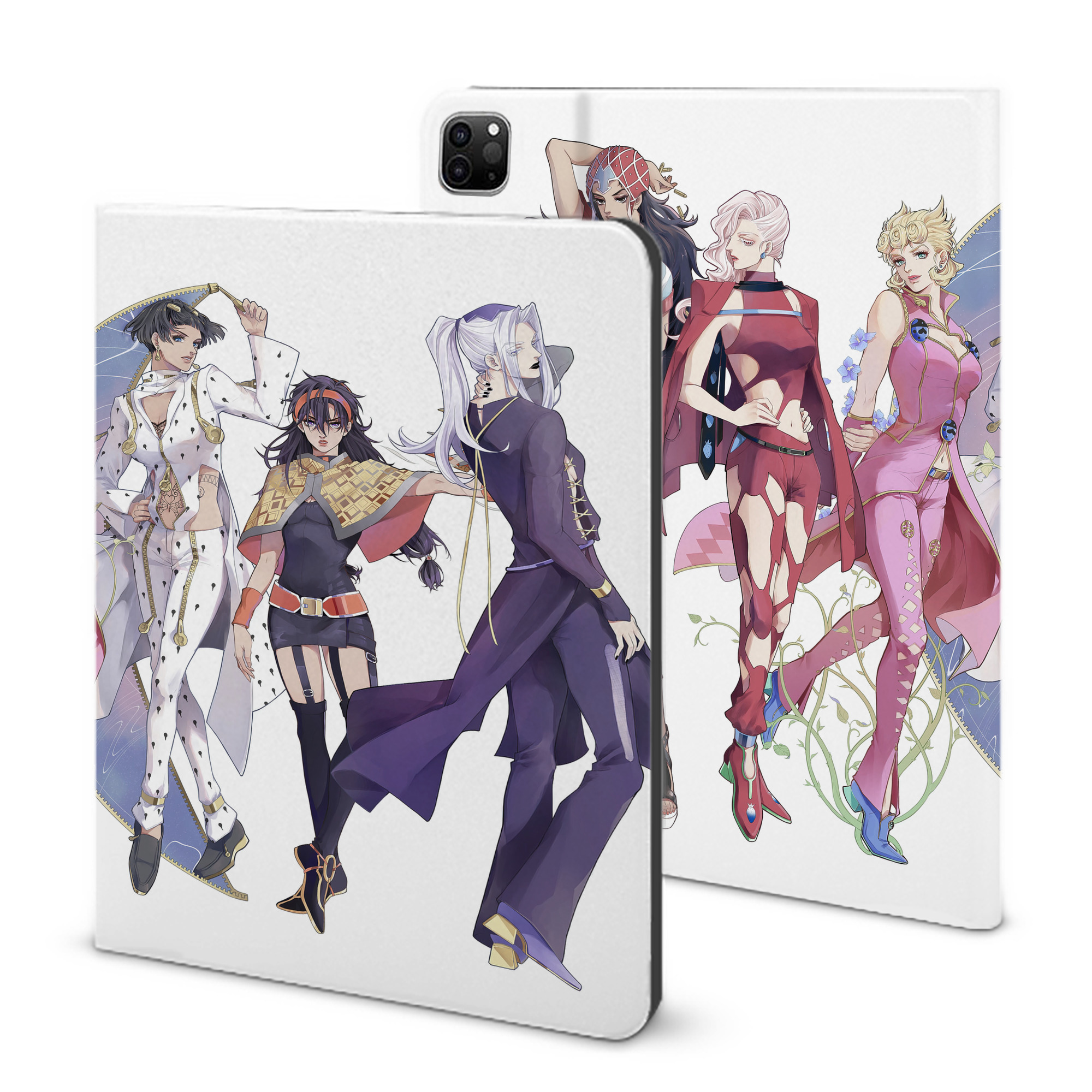 （画像用） ジョジョの奇妙な冒険 JoJo's Bizarre Adventure IPad ケース ブック型 PUレザー TPU 耐衝撃 軽量 薄型 ペン収納なし 全面保護 IPad 各モデル対応